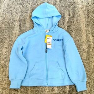 Roxy Girls blue Zip Up Hoodie Sweatshirt Size S Size 7.  New